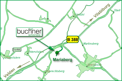 Wegbeschreibung zur Schreinerei Buchner